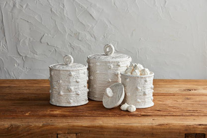 Woven Stoneware Canister Set