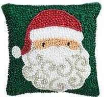 Santa Beaded Mini Pillow