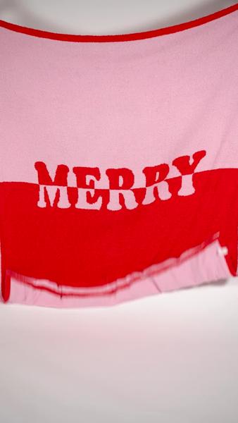 Merry Holiday Chenille Blanket