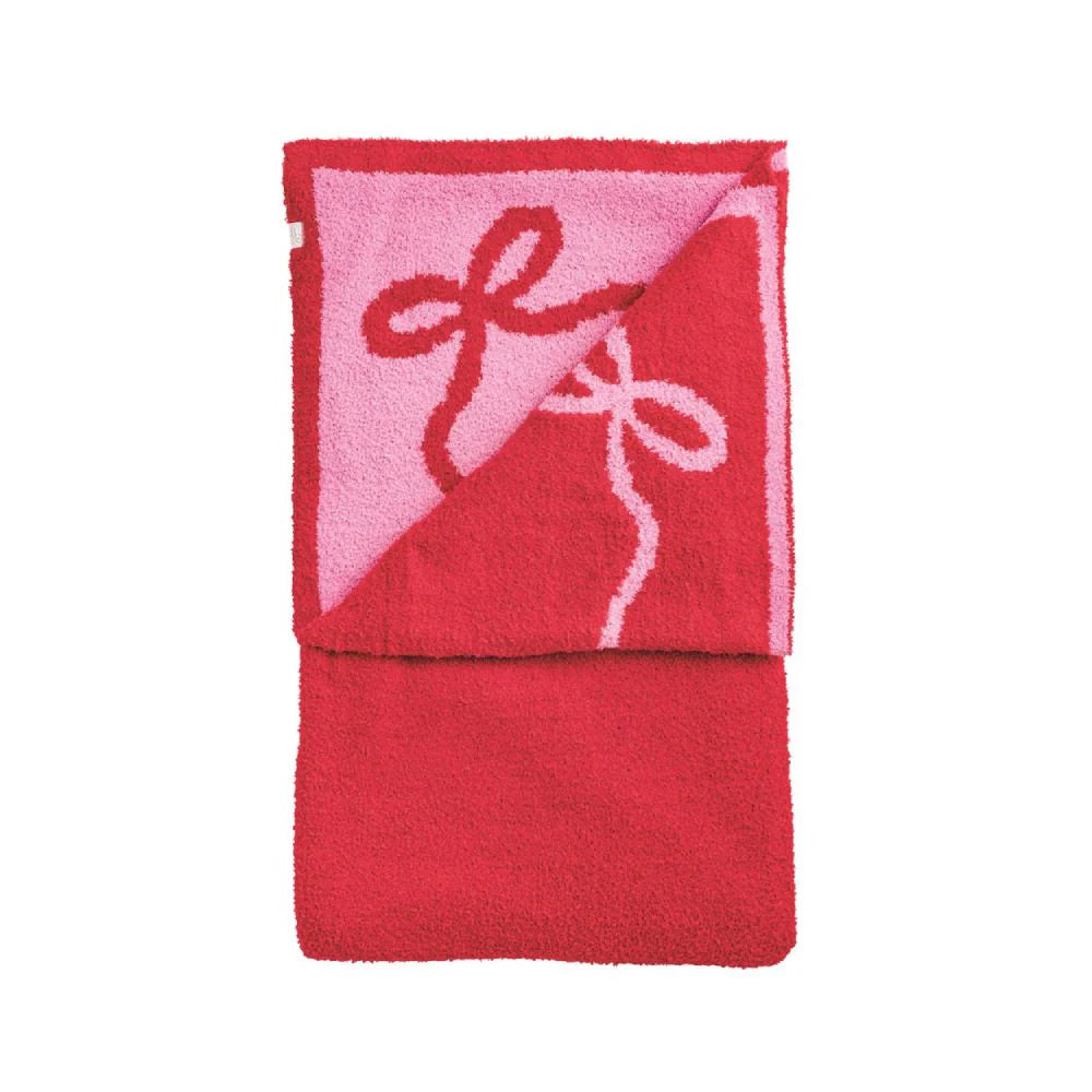 Bows Holiday Chenille Blanket