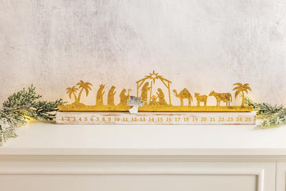 Gold Nativity Countdown Calendar