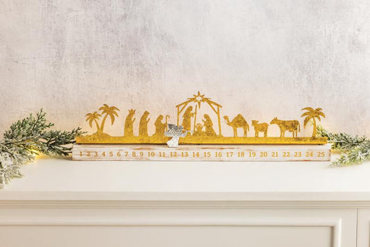 Gold Nativity Countdown Calendar