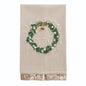 Wreath White Christmas Embroidered Towel