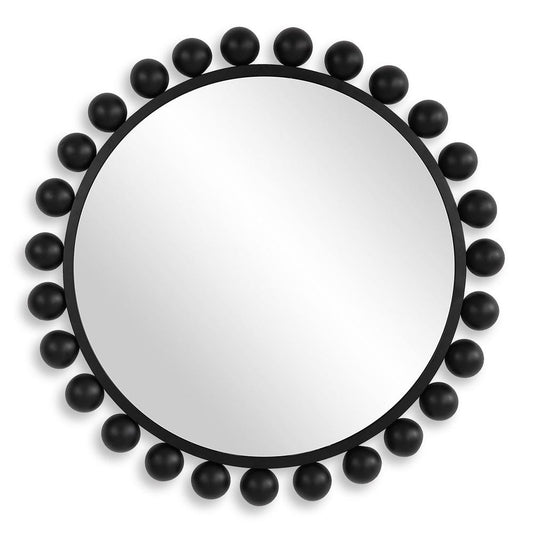 Round Metal Mirror - Black