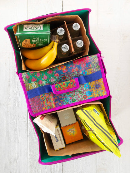 Car Trunk Organizer Navy Folk Flower