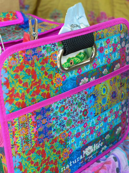 Car Trunk Organizer Navy Folk Flower