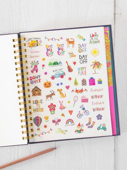 17 Month Planner- Lilac Folk Flower