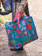 Jumbo Zip Tote- Teal Loved