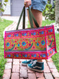 Carry All Tote- Folk Floral Border