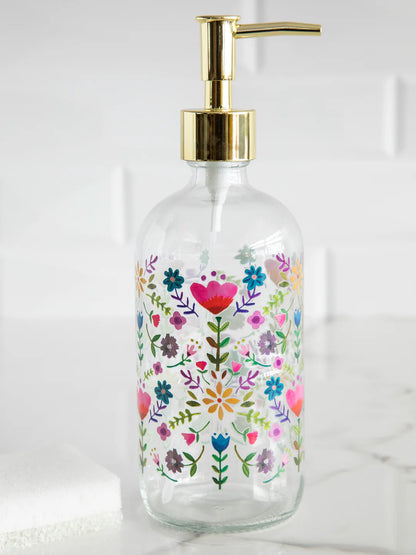 Soap Pump- Floral Border