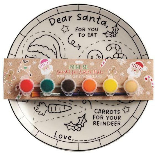 Paint-Me Snacks for Santa Plate Set