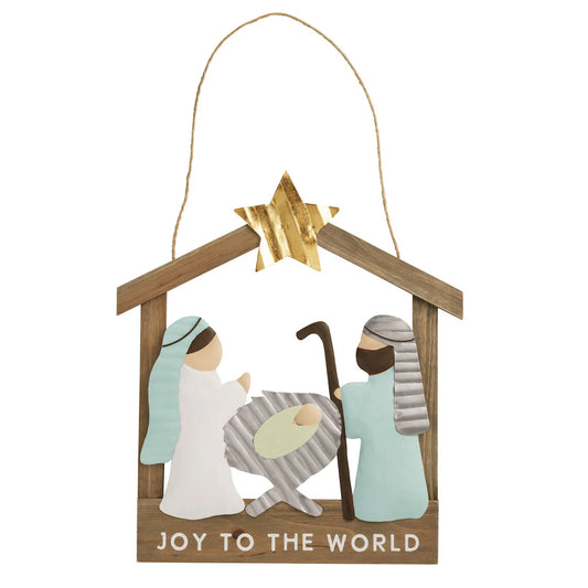 Wood/Tin Nativity Door Hanger