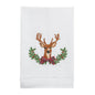 Deer Christmas Embroidered Towel