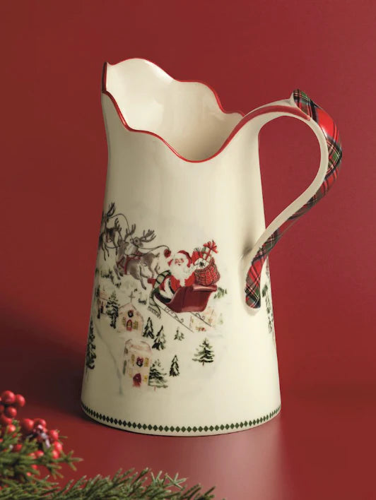 Christmas Santa Scene Pitcher