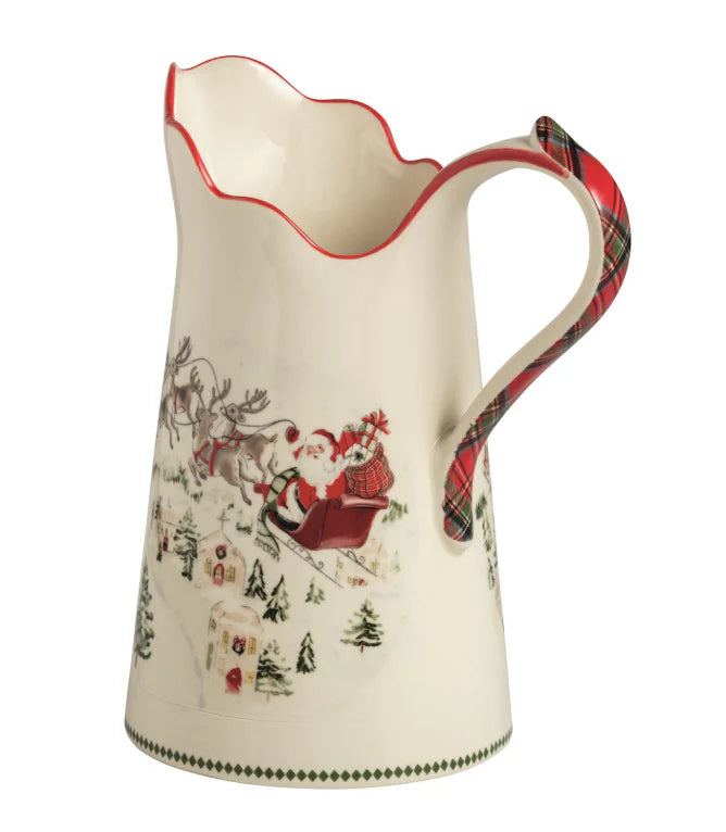 Christmas Santa Scene Pitcher