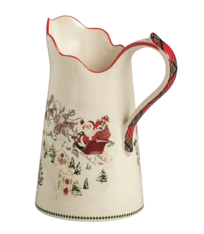 Christmas Santa Scene Pitcher
