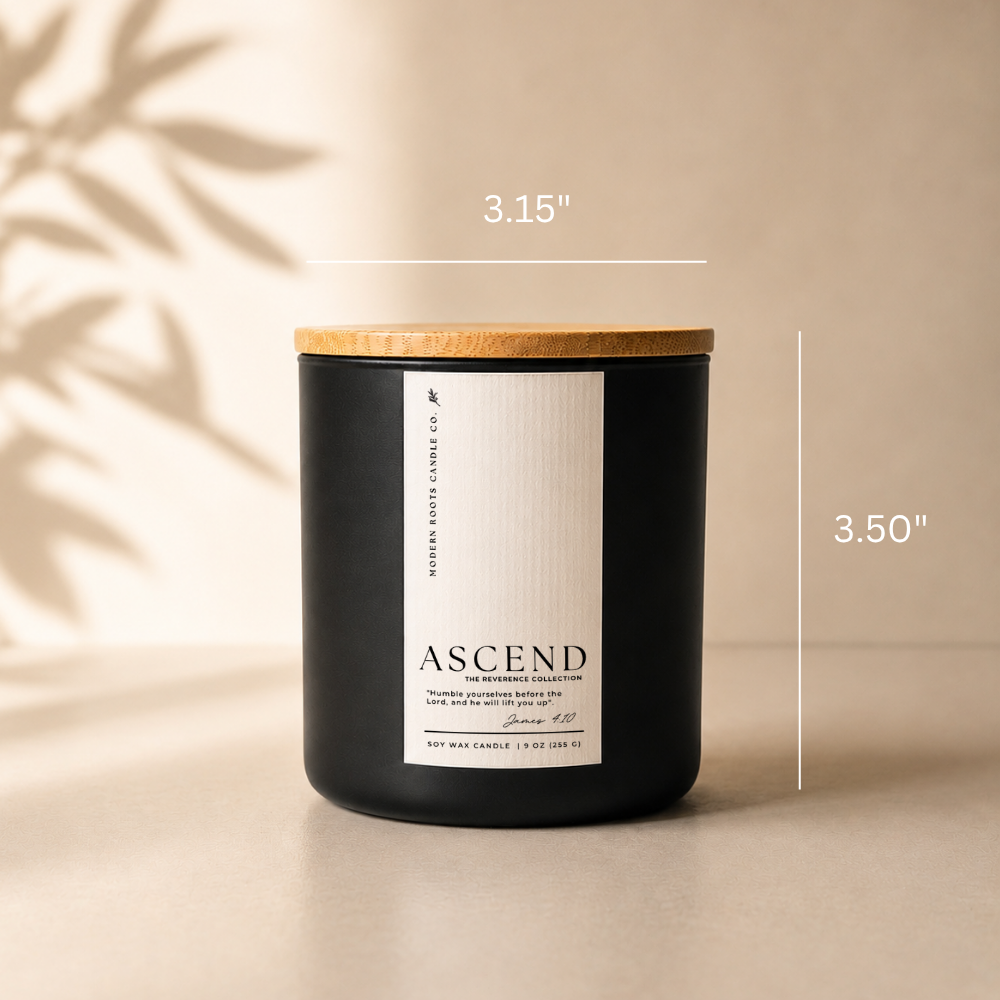 Ascend | Golden Santal | The Reverence Collection | 9oz: Natural Wood Lid