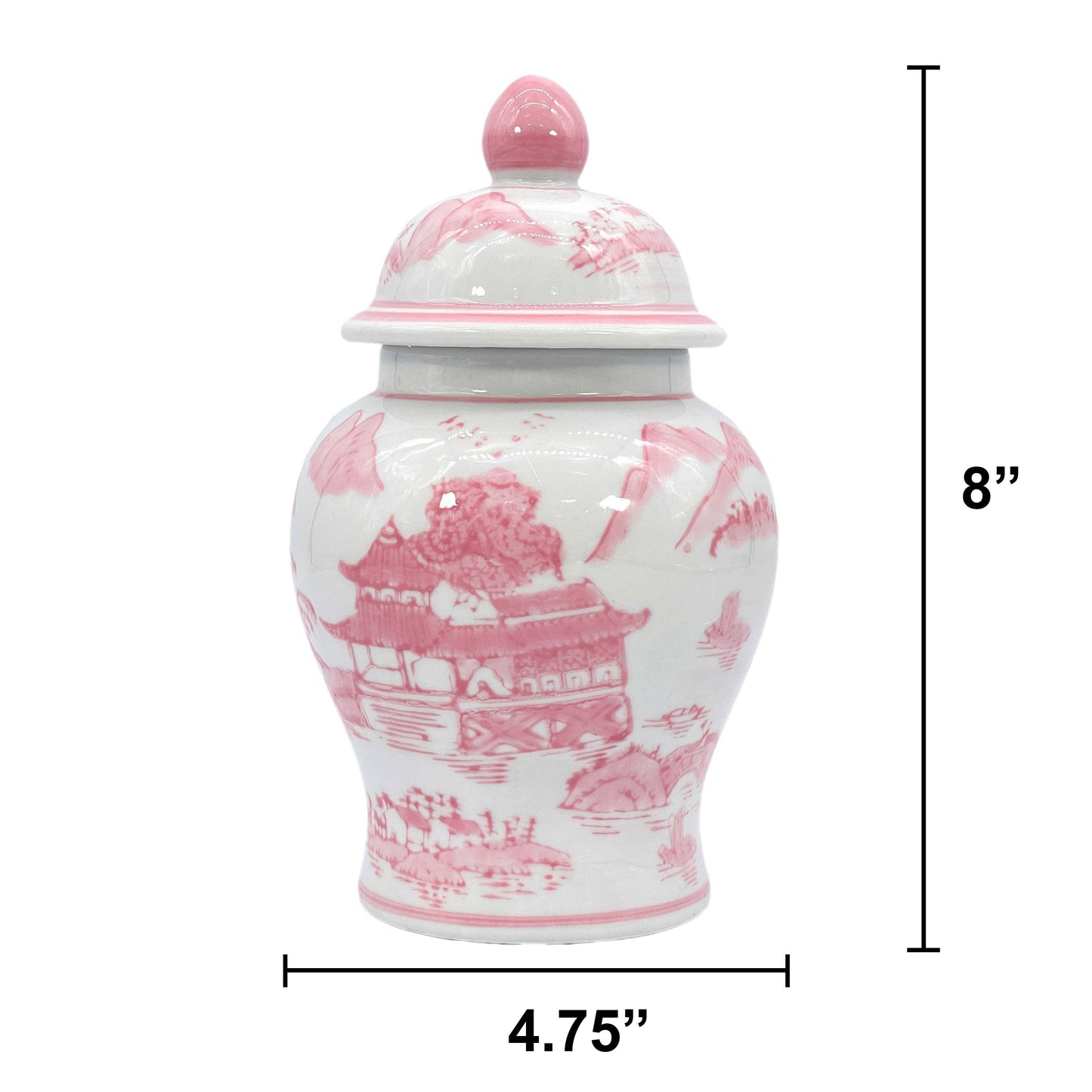 Small Chinoiserie Ceramic Decorative Tea & Ginger Jar 8": Gold Leopard