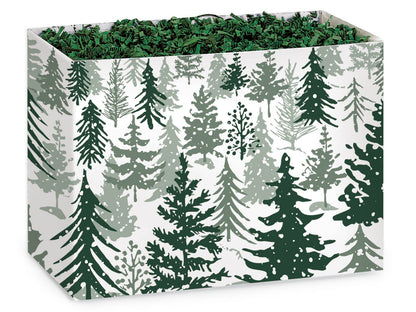 Christmas Gift Basket Boxes: Retro Trees / 6 Pack / Small 6.75x4x5"