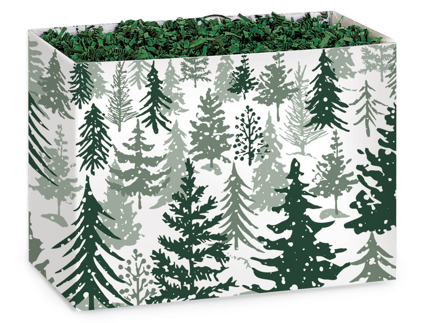 Christmas Gift Basket Boxes: Evergreen Christmas / 6 Pack / Small 6.75x4x5"