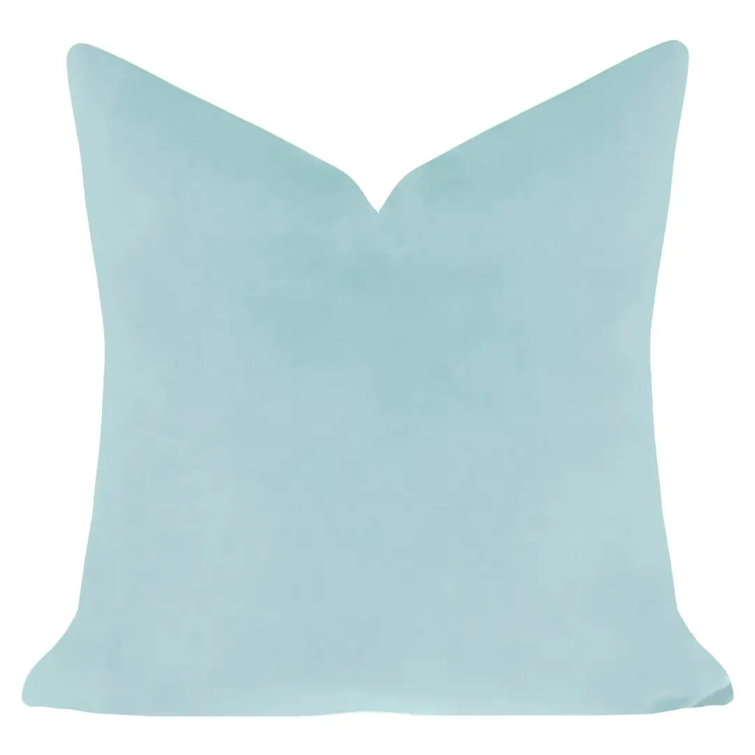 22" Spa Blue Velvet Pillow