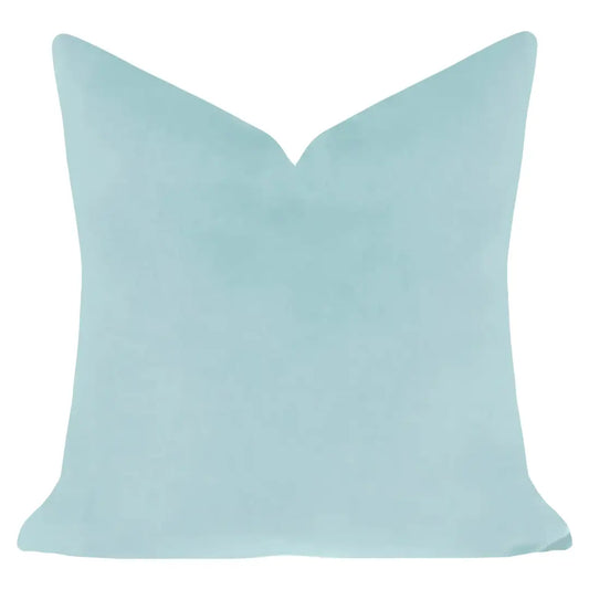 22" Spa Blue Velvet Pillow