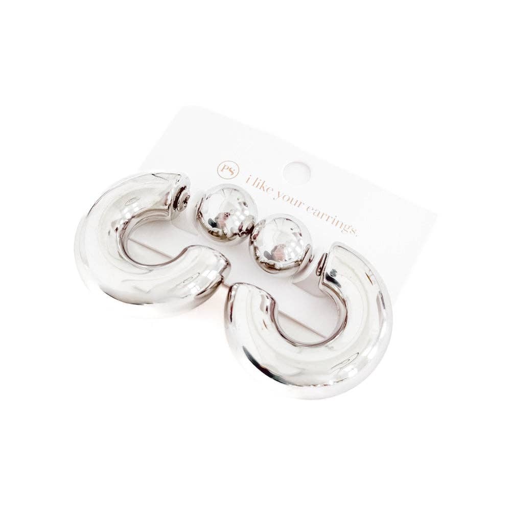 Caroline Reversible Hoop Earrings - WATERPROOF: Gold