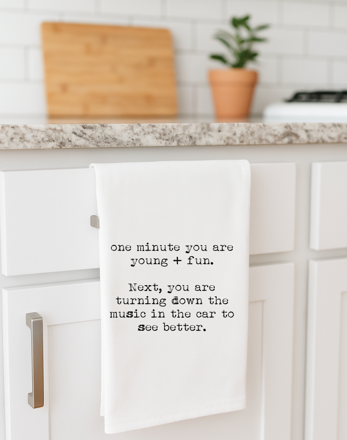 Turn down music see better, Funny gift towel
