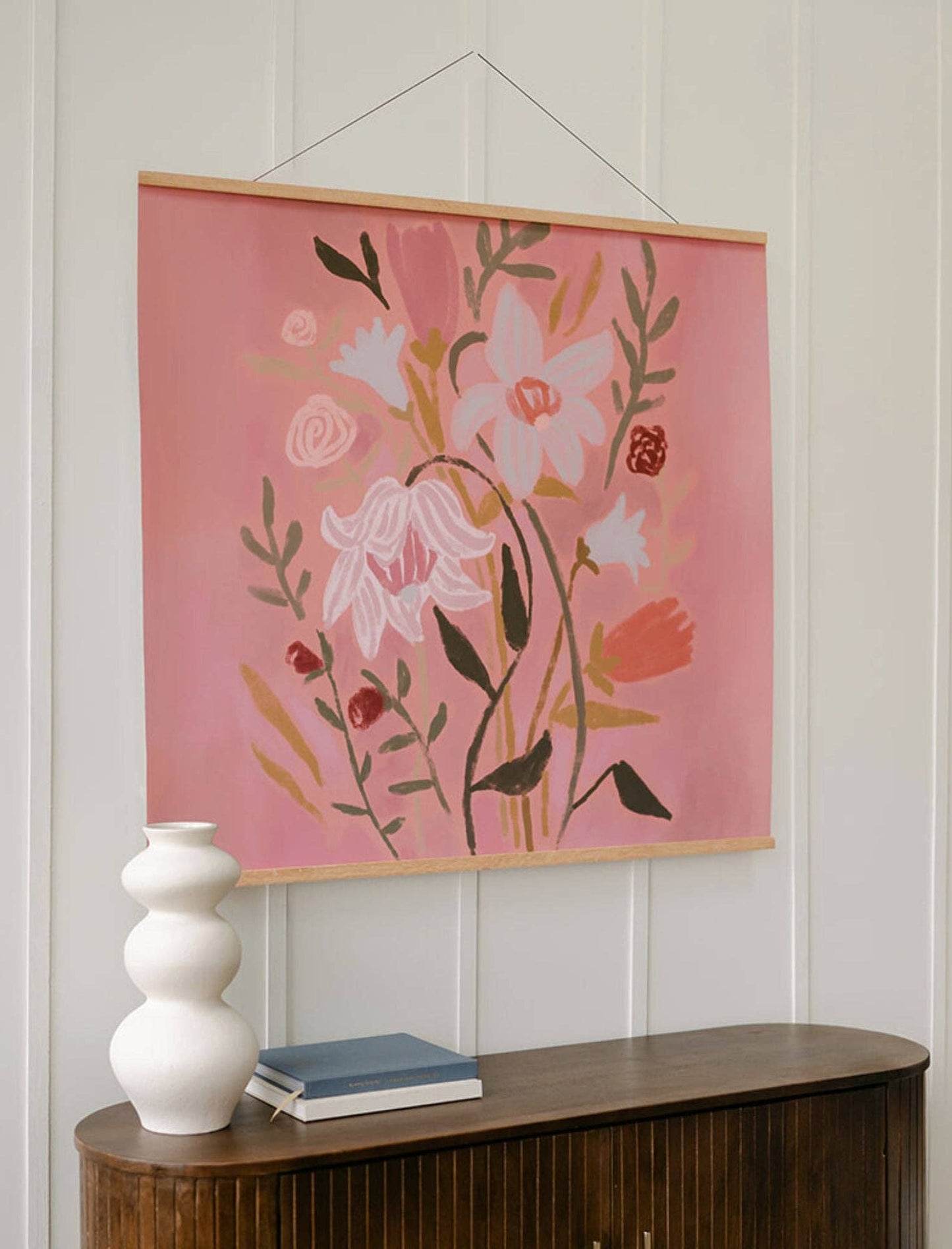 Large Poster: Spring Flowers: With Banner Wood / Matte Poster Paper