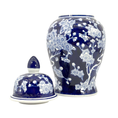 Classic Urn Shape Chinoiserie Ginger Jar 14" : White & Green