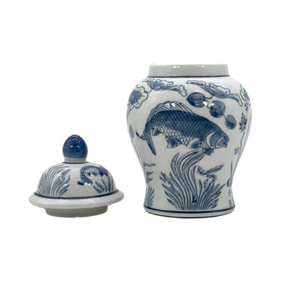 Small Chinoiserie Ceramic Decorative Tea & Ginger Jar 8": Gold Leopard