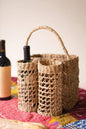 SEAGRASS WINE AND STORAGE BASKET: Brown / Seagrass / 9" x 10.5" x 14.5"t