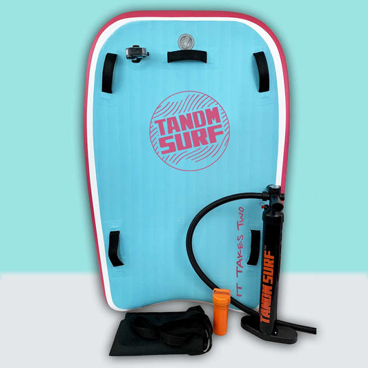 As Seen on Shark Tank! TANDM Surf Tandem Bodyboard: Pink/Teal