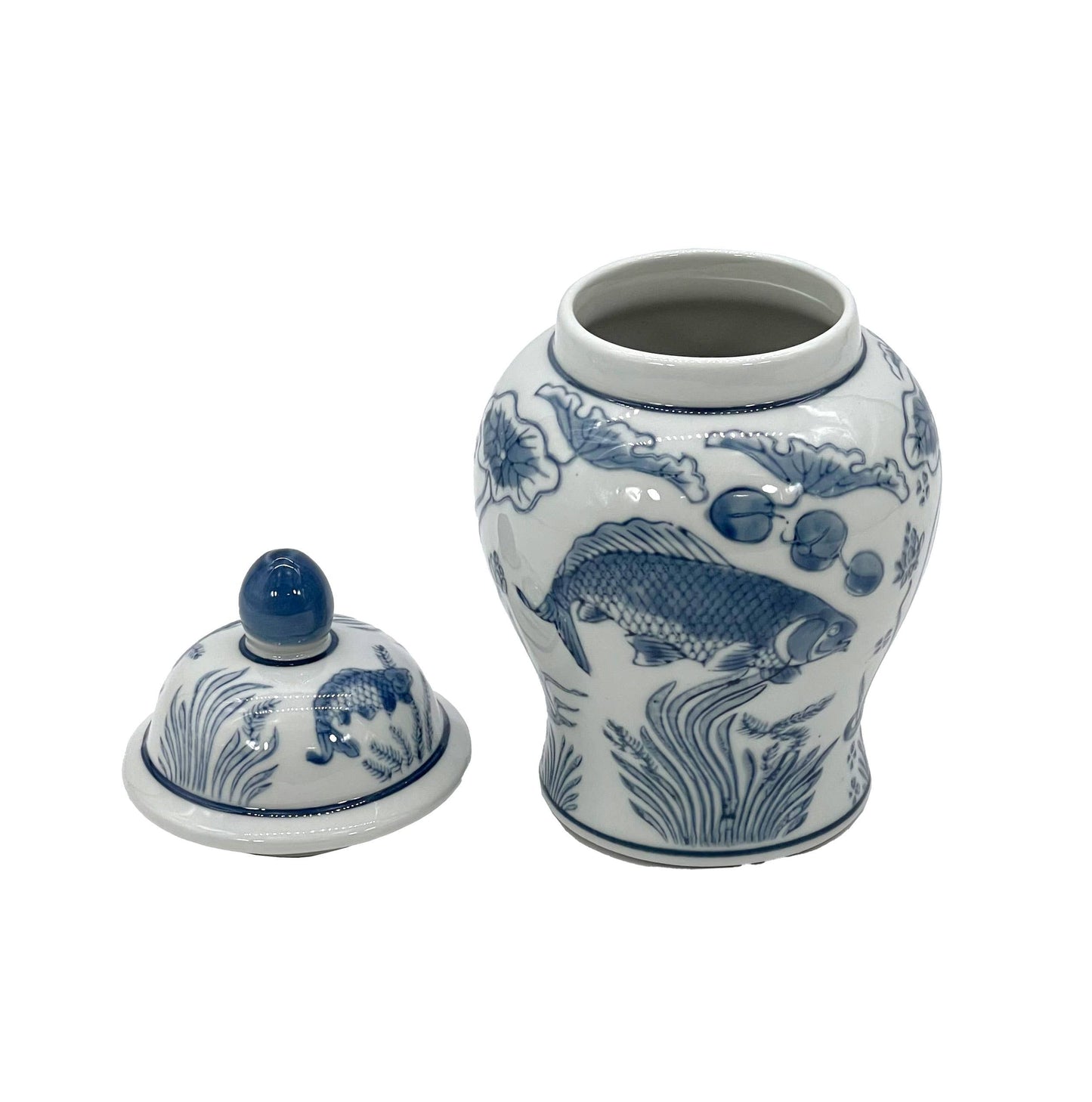 Small Chinoiserie Ceramic Decorative Tea & Ginger Jar 8": Gold Leopard