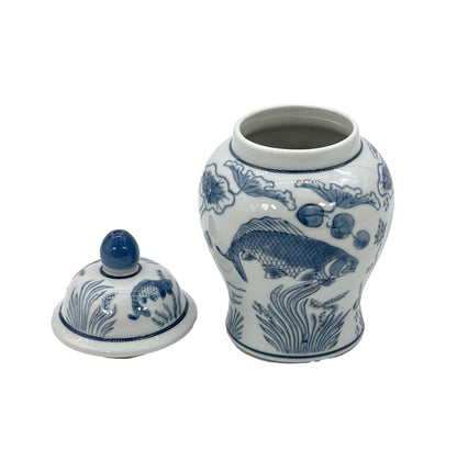 Small Chinoiserie Ceramic Decorative Tea & Ginger Jar 8": Gold Leopard