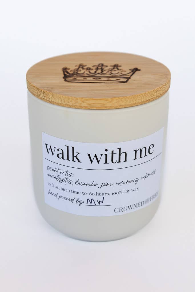 Walk With Me Candle, 10 oz White - Made By Survivors