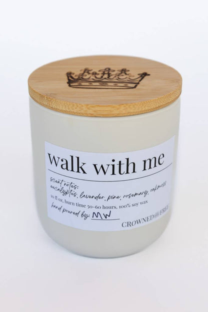 Walk With Me Candle, 10 oz White - Made By Survivors