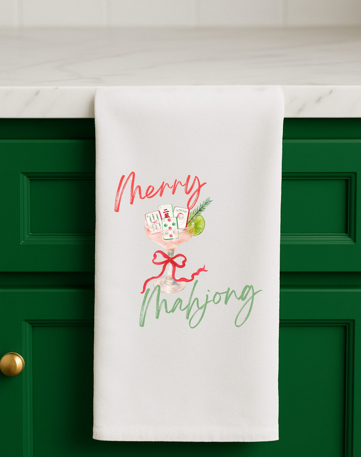 Merry Mahjong Christmas gift towel