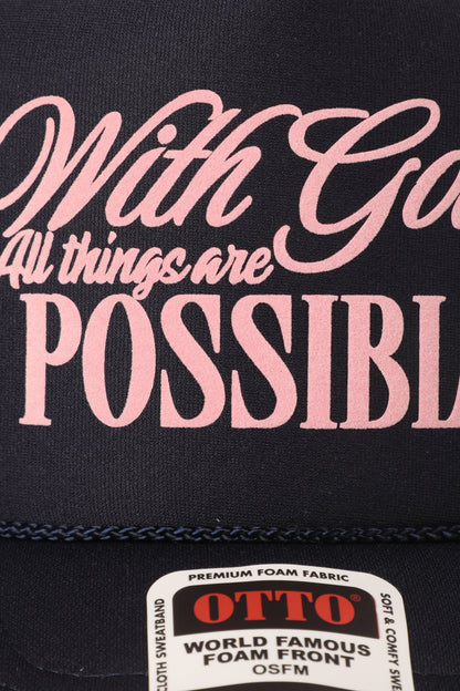 With God All Possible Mesh Back Foam Trucker: TAN / One Size