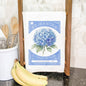 Hydrangea Seed Packet - Custom Cotton Tea Towel: 19" x 28" (with loop)