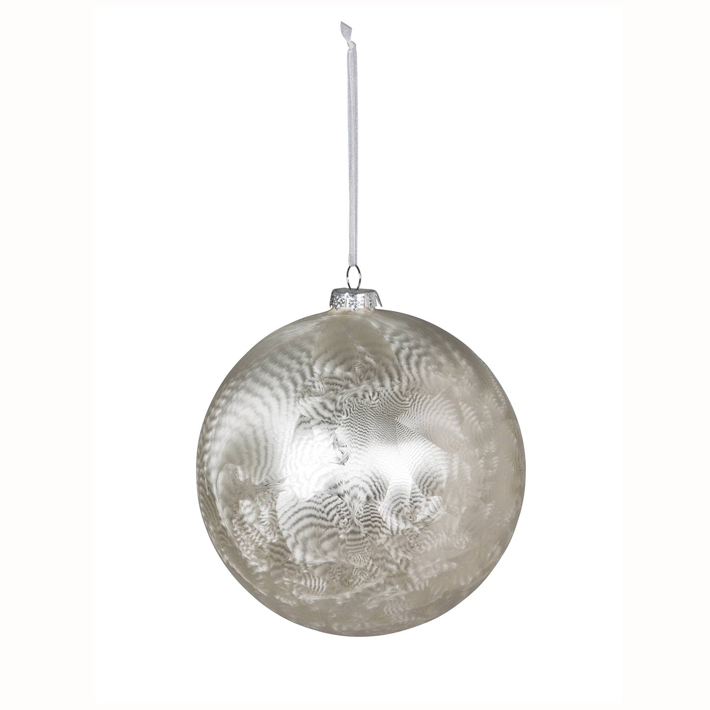 Promo Icy Frost Glass Ball Ornament