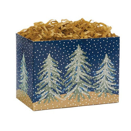 Christmas Gift Basket Boxes: Retro Trees / 6 Pack / Large 10.25x6x7.5"