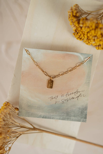 Rest in Him Mini Tag Necklace | Christian Jewelry