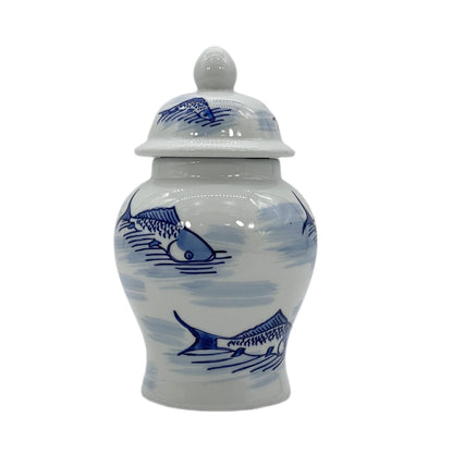 Small Chinoiserie Ceramic Decorative Tea & Ginger Jar 8": Gold Leopard