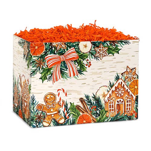 Christmas Gift Basket Boxes: Retro Trees / 6 Pack / Large 10.25x6x7.5"