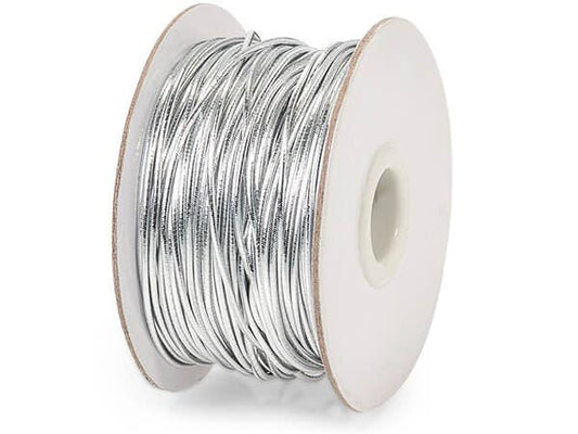 Metallic Tie Cord Ribbon: Metallic Silver / 1 Pack / 1/16”x100 yards