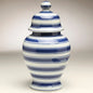 Blue and White Stripe Ginger Jar