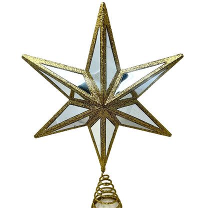 Mirrored Star Tree Topper (9X2.5X13.5") - Gold