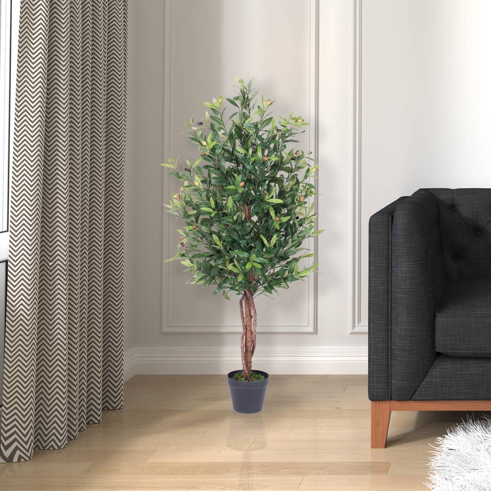 Vickerman 50" Olive Tree In Pot: Green / PE / 50"
