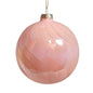 Iridescent Peach Pink Swirl Glass Ball Ornament 4"